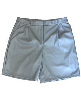 HOUSE of Harlow 1960 blue faux leather Bermuda shorts Sz M NWOT